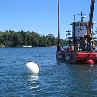 A secure mooring is now ready for a vessel to tie up.